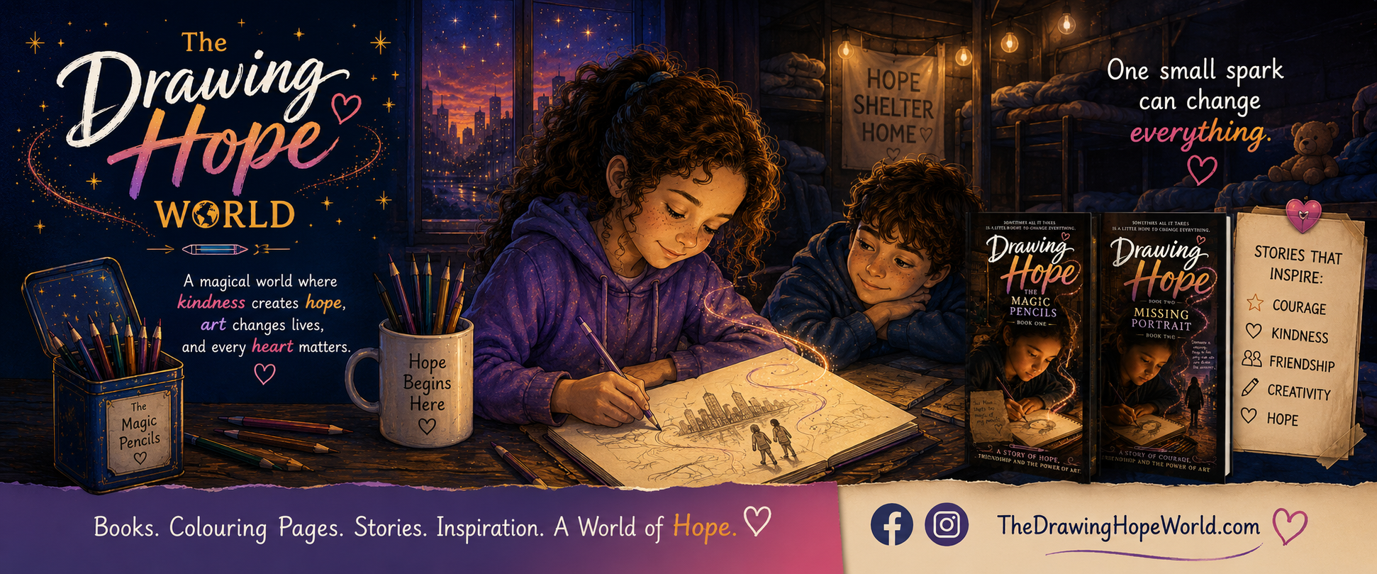 The Drawing Hope World promotional banner