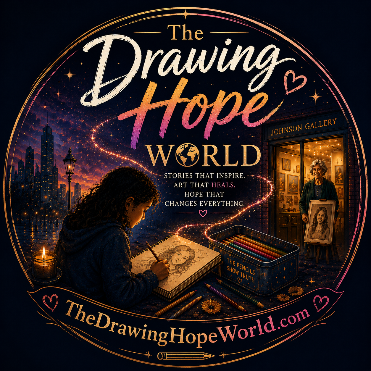 The Drawing Hope World logo